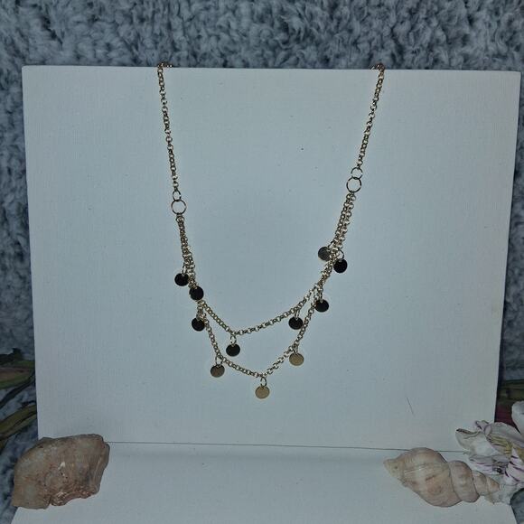 Gold Boho Necklace Gypsy Disc Charms Dangle Dance Dress Up Necklace Handmade - Picture 3 of 6